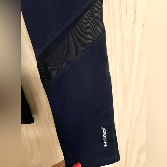 HEAD dark blue mash on cuff stretchy leggings size M new condition - Picture 4 of 4